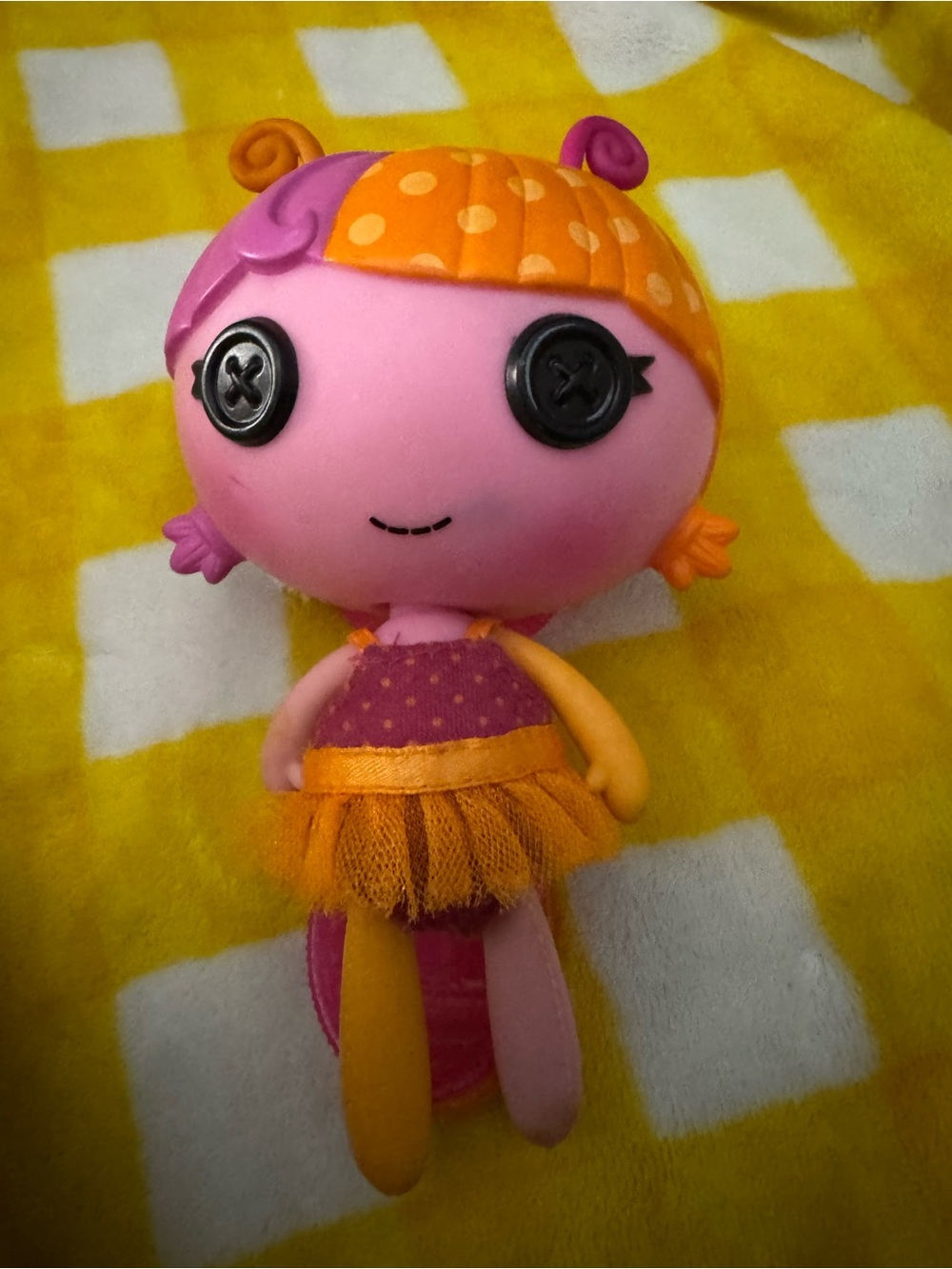 Lalaloopsy Pink and Orange Button-Eye Doll Plush - Cute Tutu